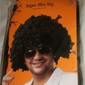 Halloween Costume Adult Super Afro Black Wig Pick Theater Dress Up Mens 70s 60s